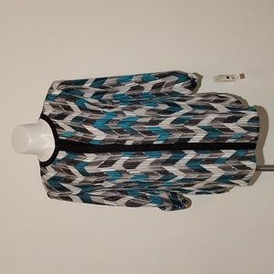 Zac &Rachel Geometric 3/4 Sleeve Blouse